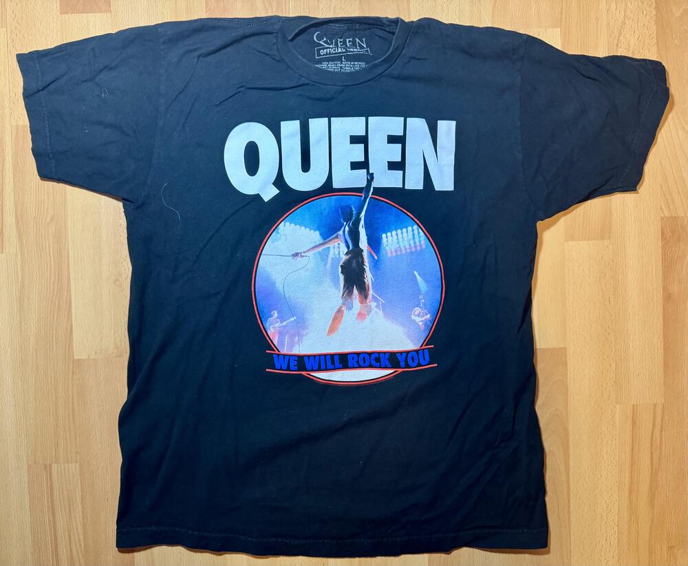 Queen Shirt Mens Large Black We Will Rock You Band Concert Tour Tee Music 2019